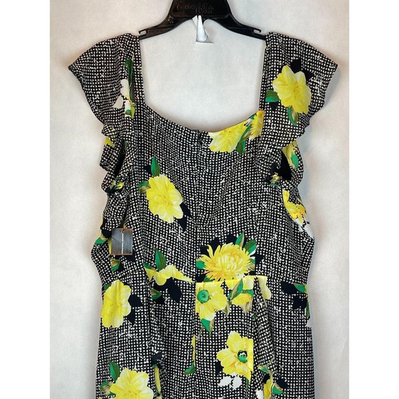 16 INC Women's Cold Shoulder Floral MIDI Dress - Picture 5 of 10